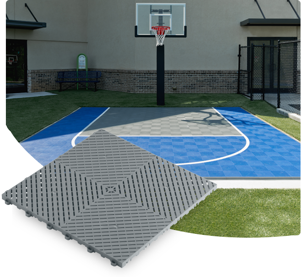 VersaCourt's Active court tile was designed primarily for use in building courts for driveways or parking areas
